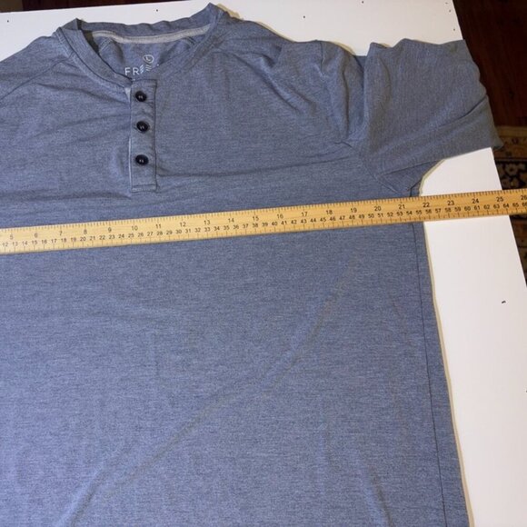 Free Fly Apparel Bamboo Long Sleeve Henley Tee Shirt Men’s Size L Outdoor Blue - Picture 7 of 8